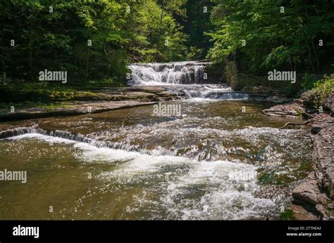 A Waterfall at Robert H. Treman State Park in Upstate New York Stock ...