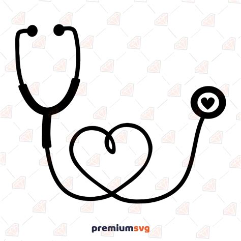 Nurse Heart Stethoscope SVG Design | PremiumSVG