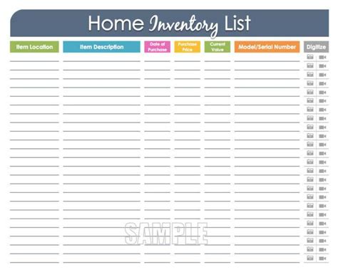 Home Inventory Form – Colona.rsd7 inside Insurance Inventory List Template – Best Template Ideas