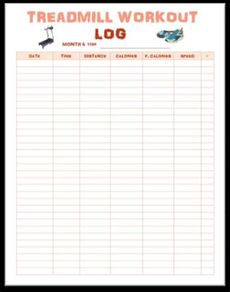 Treadmill Workout Log Printable | Etsy