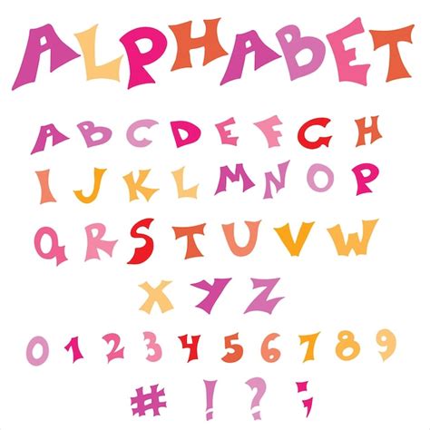 Premium Vector | Isolated hand drawn vector colorful english alphabet