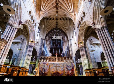 Exeter Cathedral interior Stock Photo - Alamy