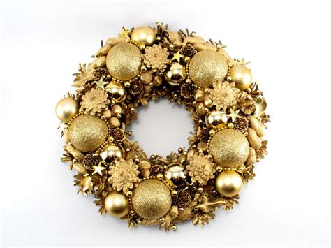 Christmas Wreath Gold Wreath Ornament Wreath by ZielonePalce | Guirlandas