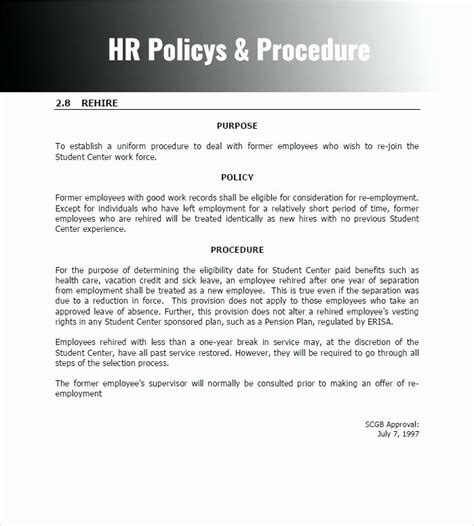 Human Resource Policy Template