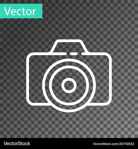 White line photo camera icon isolated Royalty Free Vector