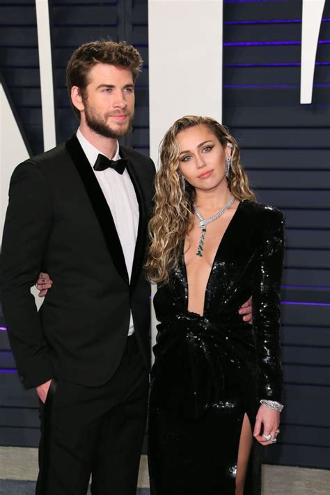 Pictured: Liam Hemsworth and Miley Cyrus | Best Pictures From the 2019 Oscars | POPSUGAR ...