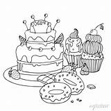 Dessert Coloring Pages sketch template