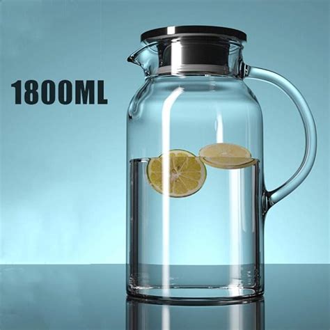 Filter Jug Water Filter Jug Large-Capacity Glass Filter Cold Water Bottle@Stainless Steel Cover ...