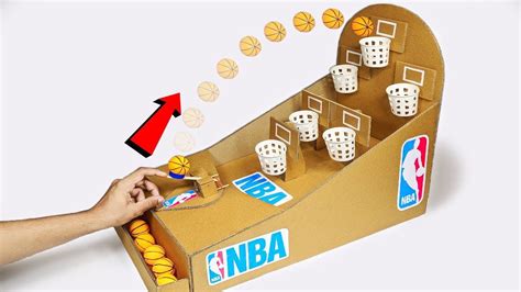 How to make NBA Basketball Slam Dunk Arcade Board Game from Cardboard ...