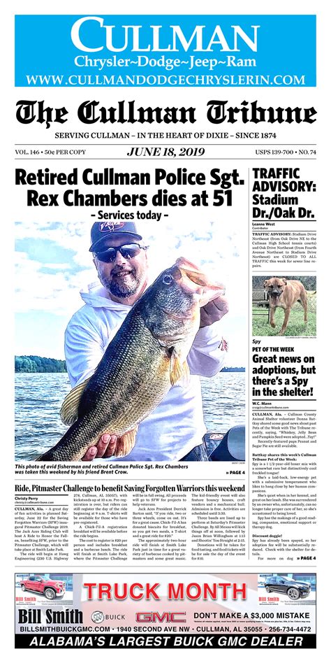 Good Morning Cullman! The 06-18-2019 edition of the Cullman Tribune is ...