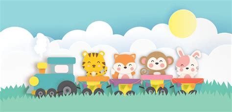 Zoo animals standing on the train . 2146652 Vector Art at Vecteezy