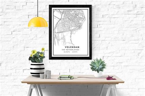 Volendam map print poster canvas Netherlands Street map | Etsy