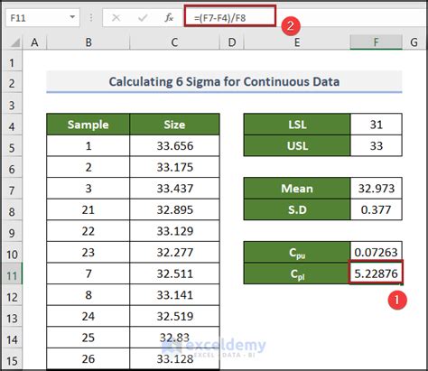 How to Do 6 Sigma Calculation in Excel - 2 Easy Methods