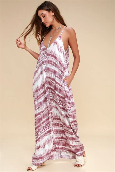 Boho Mauve Maxi Dress - Casual Dress - Tie-Dye Dress - Lulus