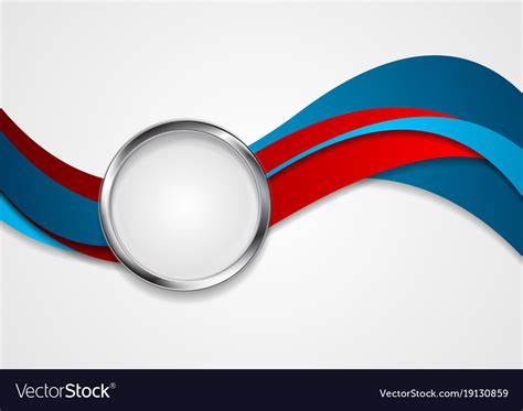 Blue red wavy corporate abstract background Vector Image