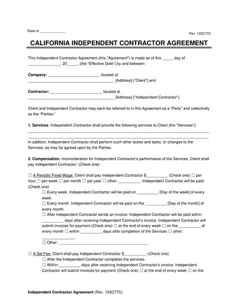 Free California Independent Contractor Agreement | PDF & Word