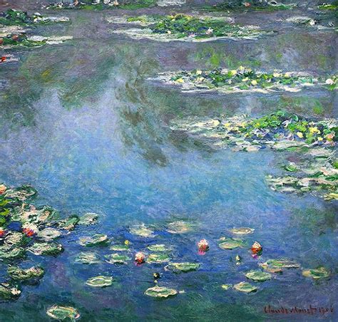 Køb håndmalet reproduktion af 'Åkander 13' af Claude Monet