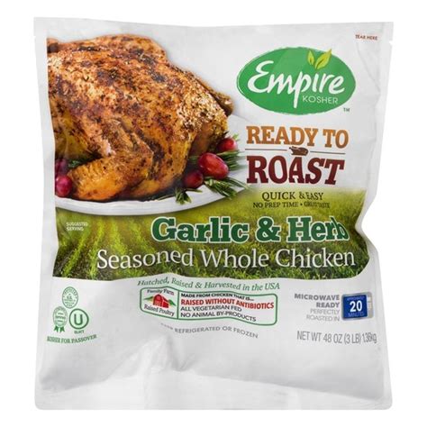 Empire Kosher Whole Chicken, Garlic & Herb, Seasoned (48 oz) - Instacart