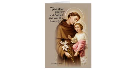 Blessings Feast of St. Anthony Card | Zazzle