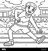 Track And Field Athlete Stretching Coloring Page Stock Vector Image  sketch template