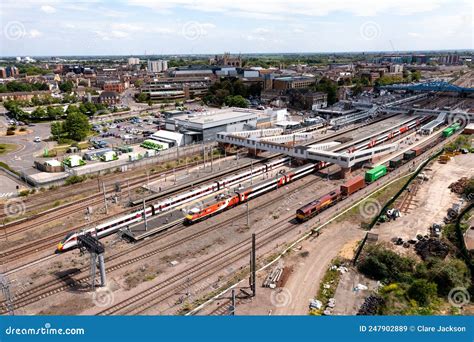 Aerial View of Peterborough Train Station and Cityscape Editorial Stock ...