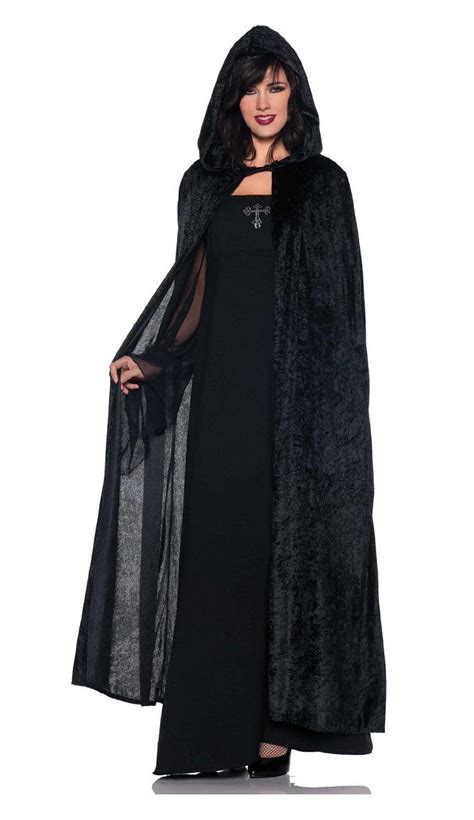 Amazon.com: Velvet Hooded Cloak Black: Costume Accessories: Clothing | Fancy dress accessories ...