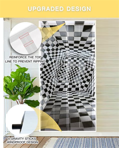 ZOE GARDEN Modern Abstract Magnetic Screen Door for Sliding/Single ...