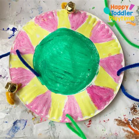 DIY Tambourine Craft for Kids - Happy Toddler Playtime