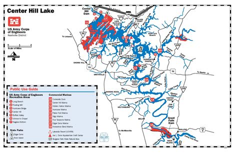 Center Hill Lake Map - Caney Fork River Rentals