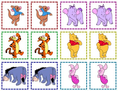 FREE printable Winnie the Pooh Memory game (with shapes!) | Winnie the pooh birthday, Winnie the ...