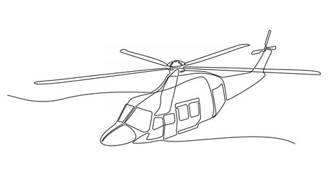 continuous line drawing helicopter vector illustration 2755770 Vector Art at Vecteezy