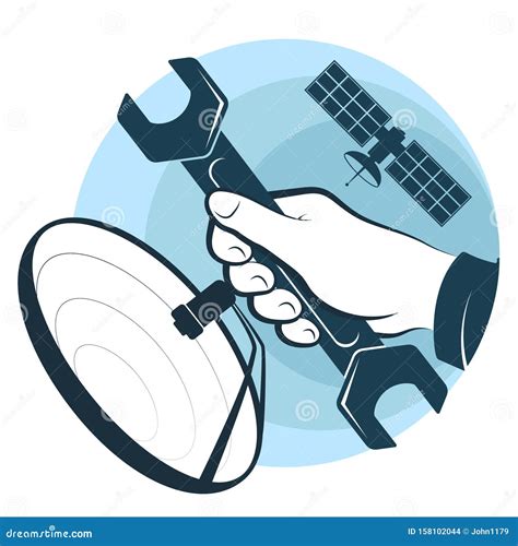 Satellite Dish Installation and Repair Stock Vector - Illustration of signal, installer: 158102044