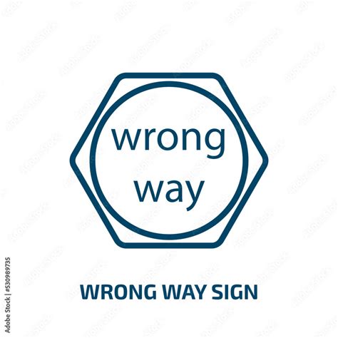 wrong way sign icon from traffic signs collection. Thin linear wrong ...