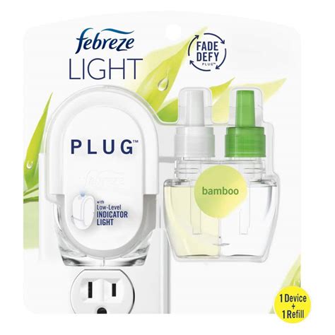 Febreze Plug Light 0.87 oz. Bamboo Scent Scented Oil Refill And Oil Plug-In Air Freshener ...