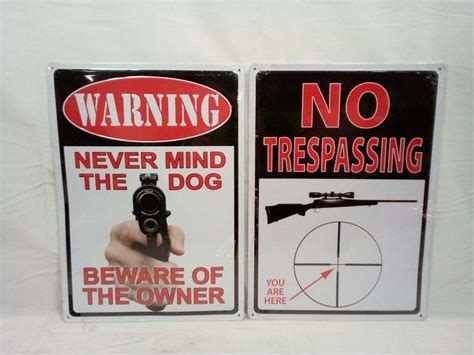 Assortment Of Funny Metal Tin Signs/Posters, 17", 2 Pieces, Multi-Color ...