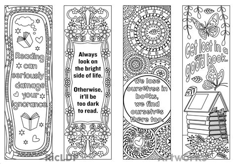 Printable Bookmarks To Color With Quotes