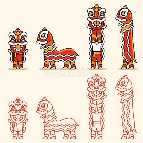 Chinese Lion Dance Stock Illustrations – 2,378 Chinese Lion Dance Stock ...