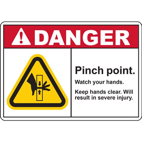 DANGER PINCH POINT WATCH YOUR HANDS KEEP HANDS CLEAR WILL RESULT IN ...