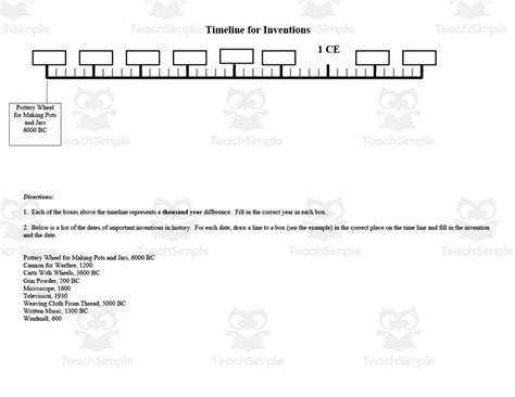 Timeline Training Worksheet by Teach Simple