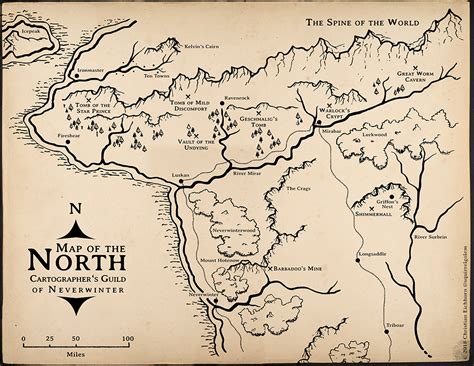 [ART] Oldschool map of the northern Swordcoast : r/DnD