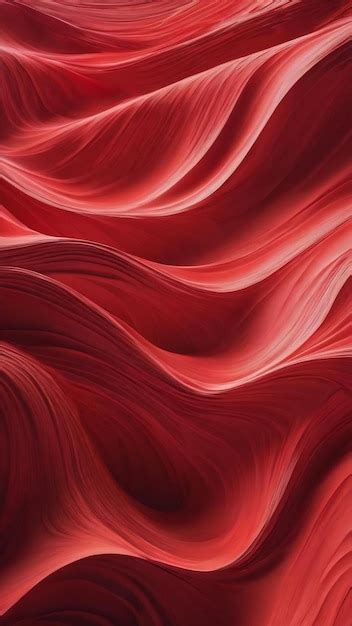 Premium AI Image | 3d red wave pattern with curves and lines