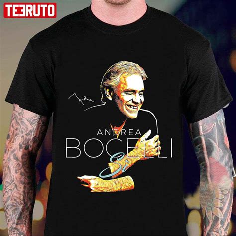 Day Gifts Andrea Bocelli Retro Vintage Signature Graphic For Fans Unisex T-Shirt - Teeruto