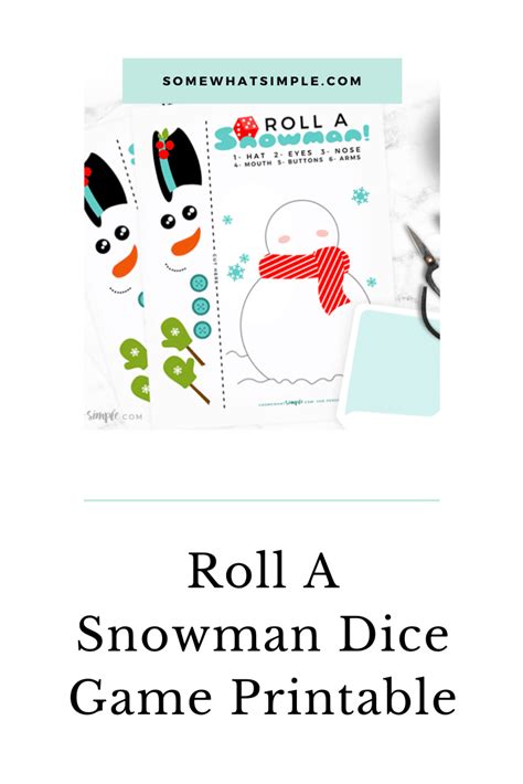 Roll A Snowman Dice Game For Kids (Printable) | Somewhat Simple