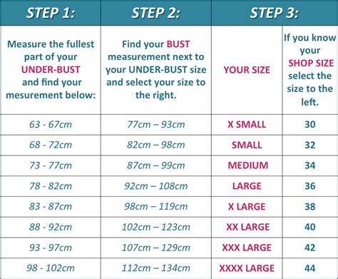 Size Guide for Infinity Dress South Africa