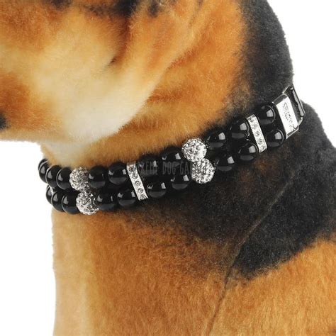 Luxury Rhinestone Pearl Dog Collar | Supreme Dog Garage