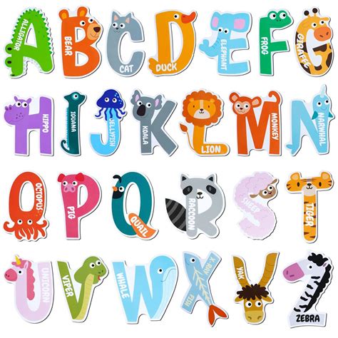 Avamie Animal Alphabet Letters Magnets for Kids, Jumbo Animal Magnetic ...