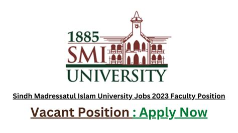 Sindh Madressatul Islam University Jobs 2023 Faculty Position