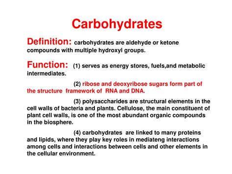 Carbohydrates Function