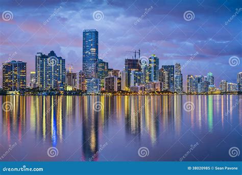 Miami Florida Skyline stock image. Image of rises, scenery - 38020985