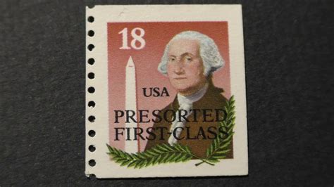 Postage stamp. USA. PRESORTED. FIRST-CLASS. Price 18 cents. - YouTube